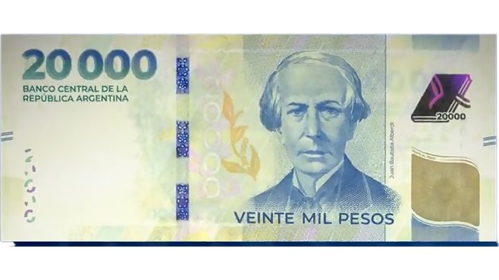 El Banco Central puso en circulación el billete de $20.000